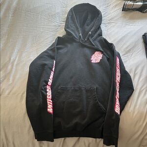 Anti Social Social Club Black Hoodie with Pink Logo